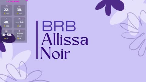 Snapshot of allissa_noir chatting on June 2026 02:47:02 AM Allissa online show from June 2026 02:47:02 AM