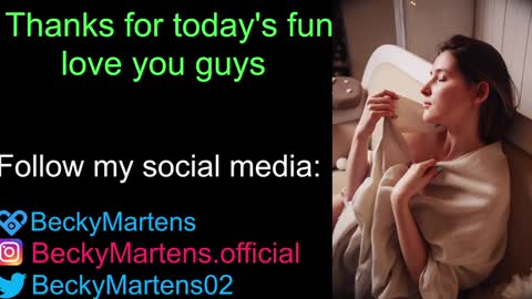 BeckyMartens come join me on    while im offline here  online show from January 2025 07:36:01 AM
