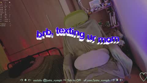 Snapshot of blushing_nymph chatting on May 2026 01:56:01 AM Im Nym Justa nymph on twitter and IG online show from May 2026 01:56:01 AM