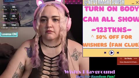 Snapshot of nevermakeawish chatting on April 2026 09:04:01 AM Wishs Playground online show from April 2026 09:04:01 AM