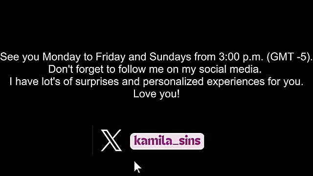 kamila sins online show from March 2025 08:05:01 PM